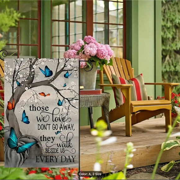 'Those We Love' Memorial Garden Flag - Double-Sided, Weather-Resistant Polyester - Picture 2 of 5